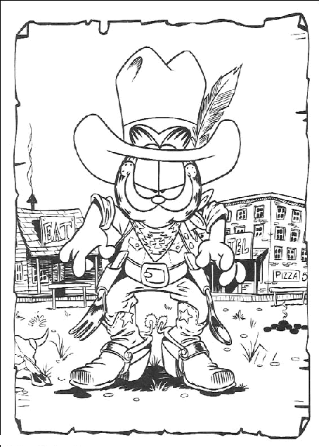 coloriage garfield le sherif